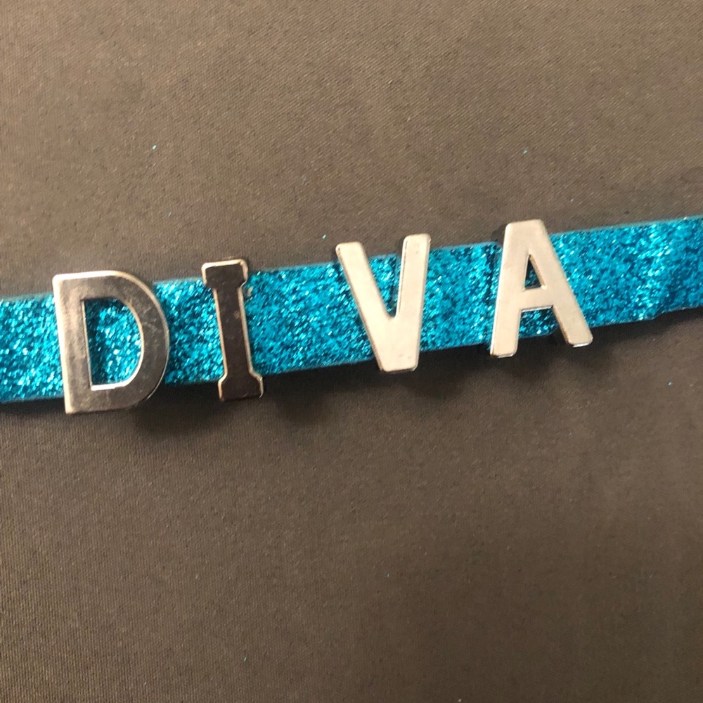 Womens Blue & Silver Glittery Diva Bracelet